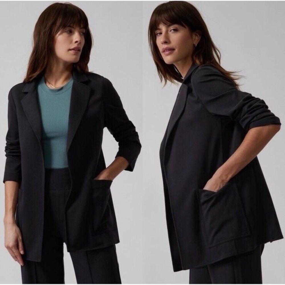 Athleta Eastbound Black Blazer Business Travel Jacket Women's Size 18 2022